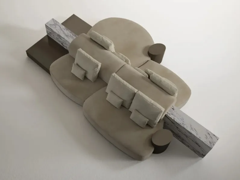 Divano lineare in pelle Symphony Sofa di Laura Meroni