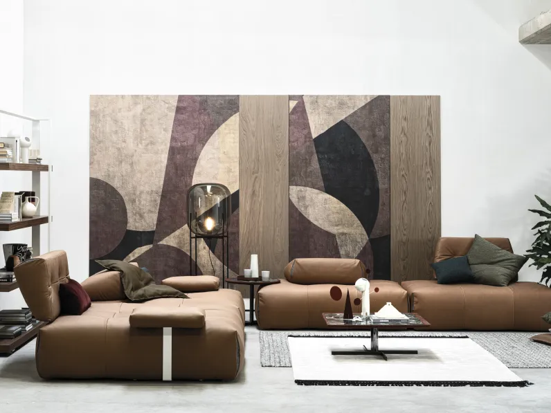 Divano lineare Tab in Pelle di Cierre Imbottiti