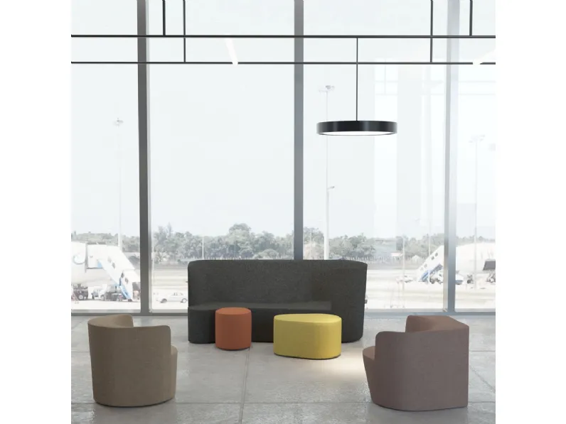 Divanetto in tessuto per ambienti contract Taba di Moroso