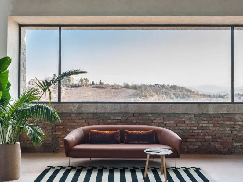 Divano in pelle Roma di Tacchini