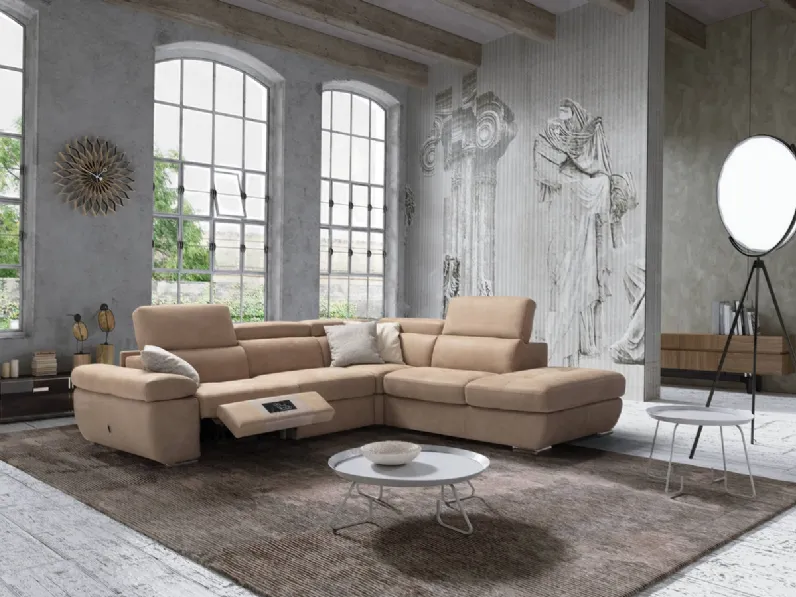 Divano relax angolare in tessuto Aurora di Tancredi salotti