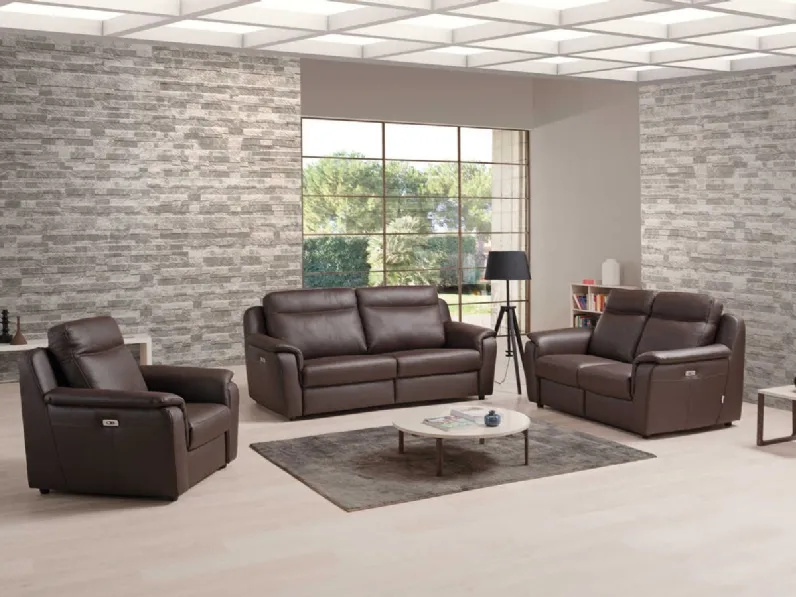 Divano relax lineare in pelle Cezanne di Tancredi salotti