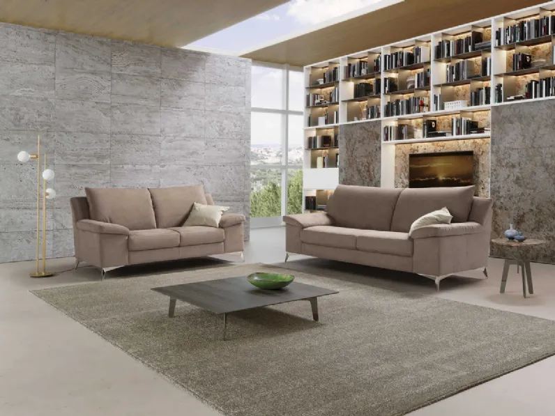 Divano lineare in microfibra Tango di Polyformitalia 