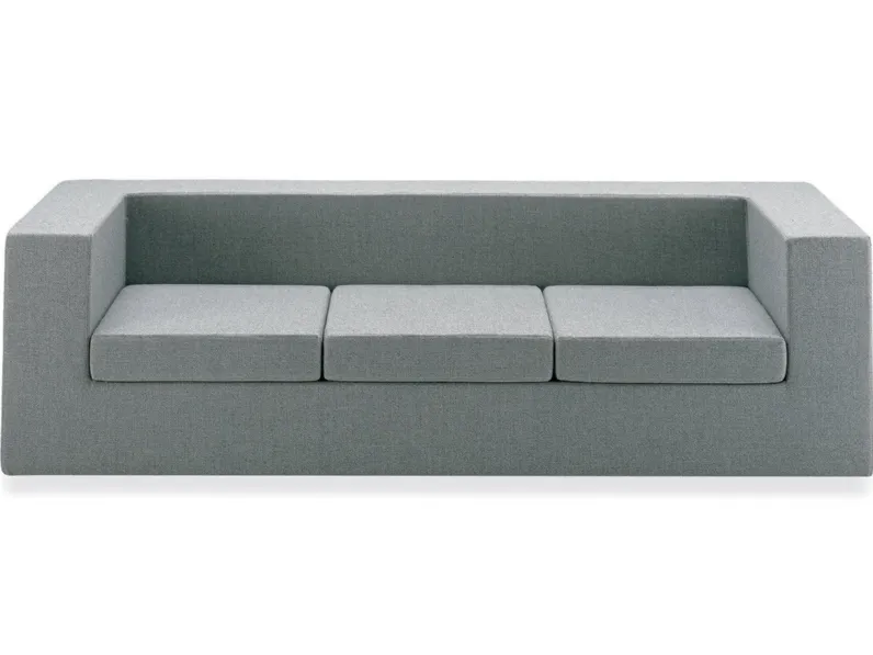 Divano lineare squadrato in tessuto Throw-Away di Zanotta