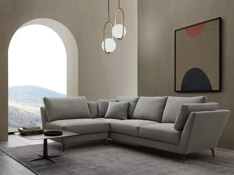 Divano angolare Toronto in tessuto di Crippa Salotti