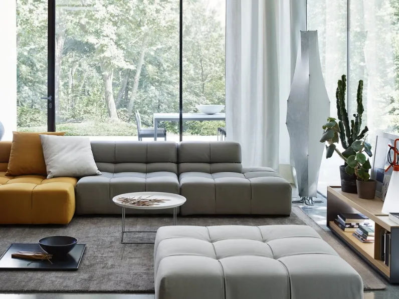 Divano in tessuto bicolore con penisola Tufty Time '15 di B&B Italia