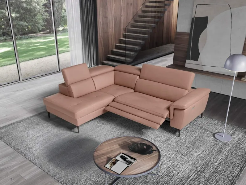 Divano relax angolare in pelle Urano di Sofangel