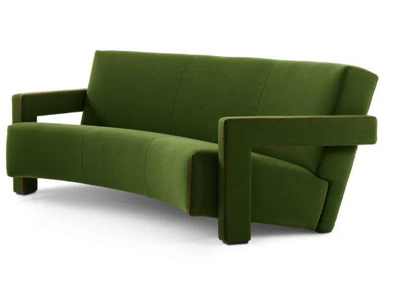 Divano lineare dalla forma arrotondata con seduta comoda e profonda Ultrecht in tessuto di Cassina