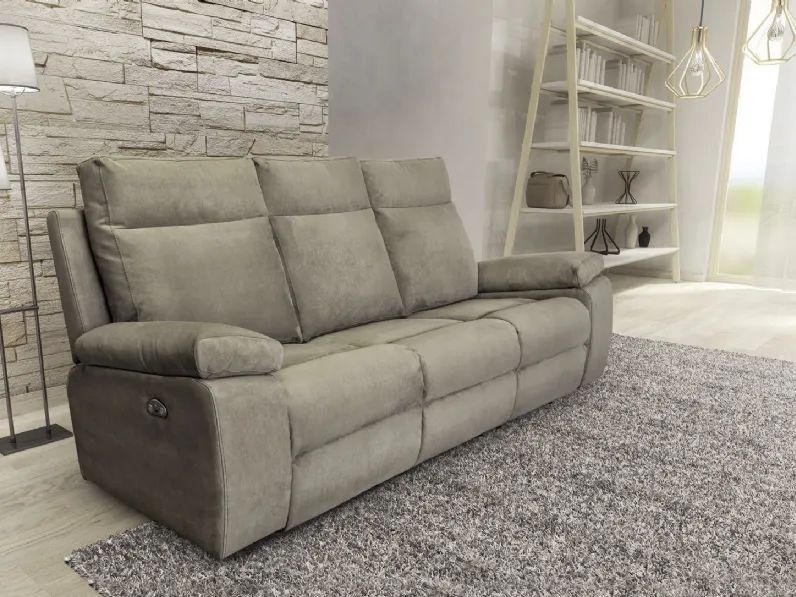 Divano lineare in tessuto antimacchia con movimento relax Urban Style SD200 di Imba Srl