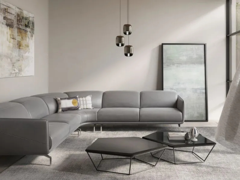 Divano angolare in pelle Valzer di Natuzzi
