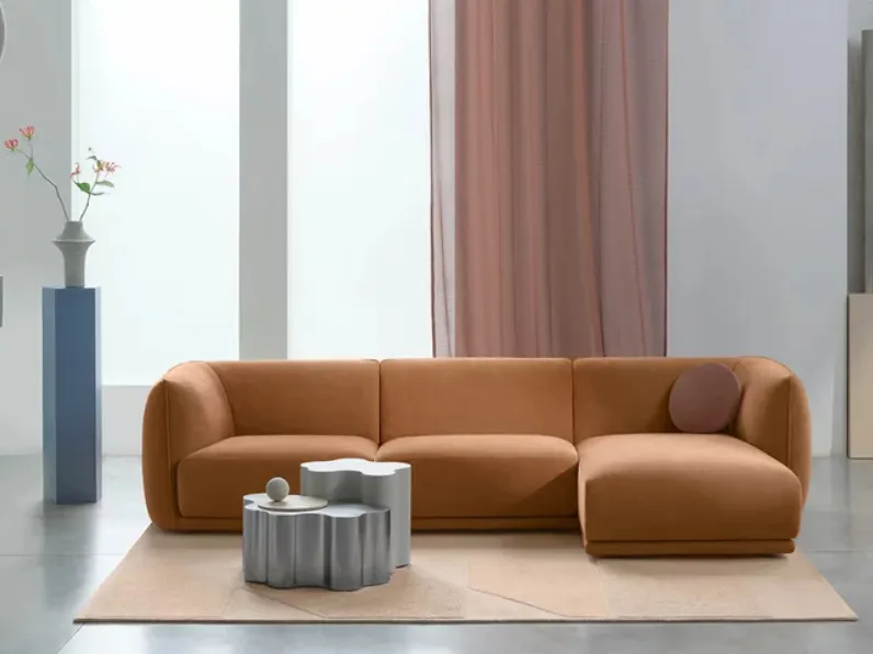 Divano con penisola Vela Piping di Saba