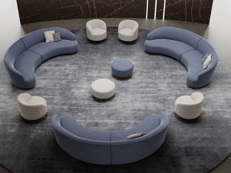 Divano dalla forma arrotondata in tessuto Venere di Swan