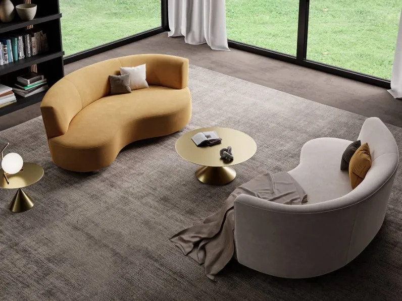Divano dalla forma arrotondata in tessuto Venere di Swan