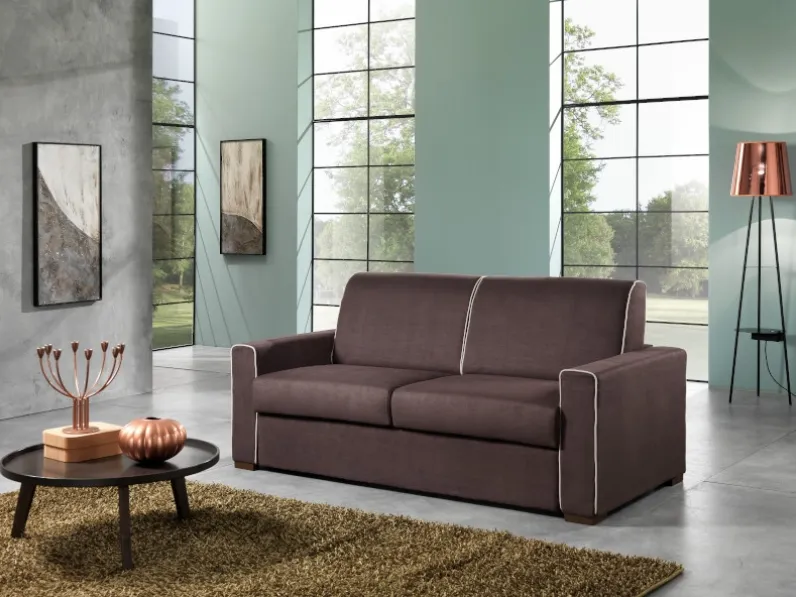 Divano Letto in tessuto con bordi in contrasto Vesuvio di Hoppla