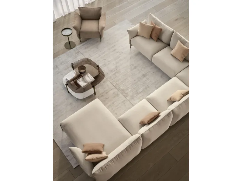 Divano con penisola Victor di Bontempi