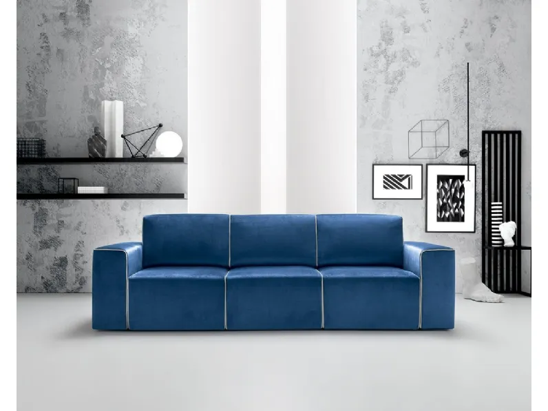 Divano lineare in tessuto con sedute estraibili Wally di Felis