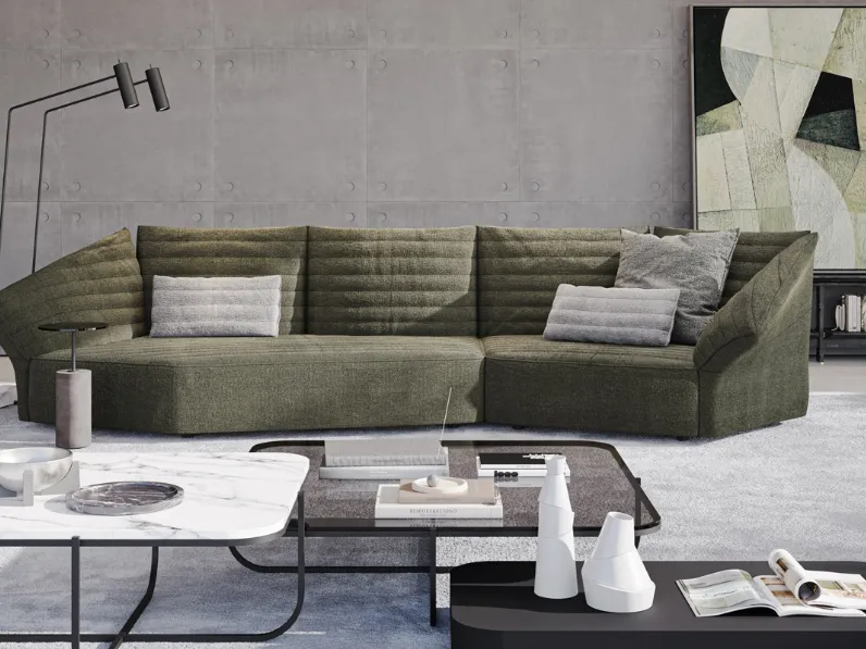 Salotto Waves in tessuto di Vibieffe