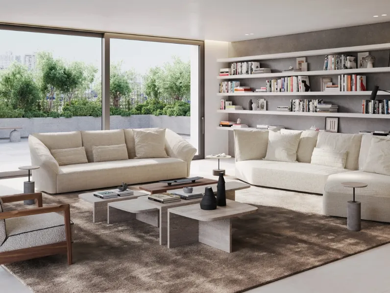 Salotto Waves in tessuto di Vibieffe