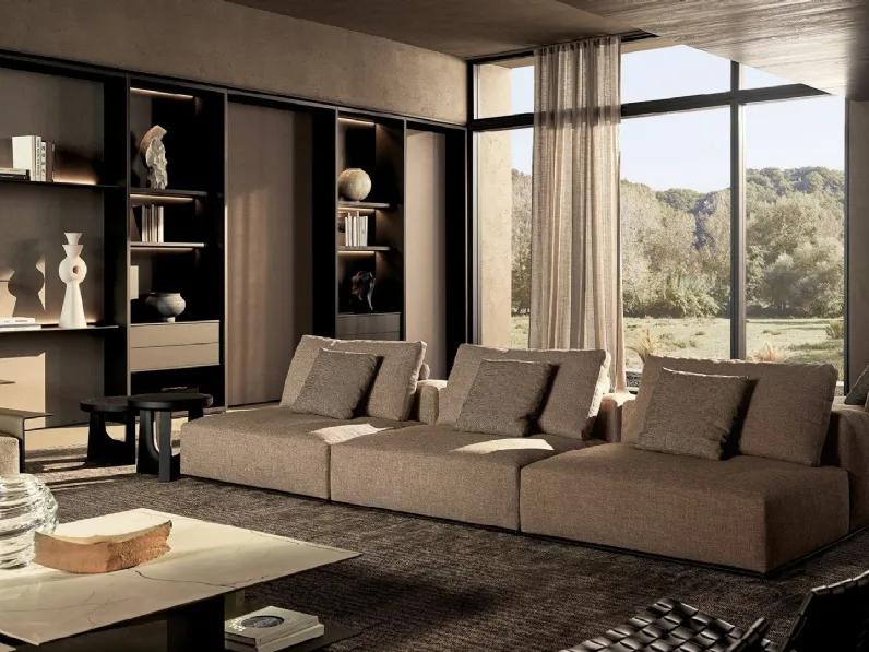 Divano in tessuto Westside Soft di Poliform