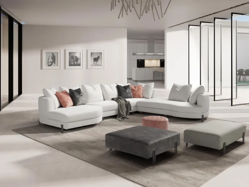 Divano ad angolo con penisola Yang di Musa Italia