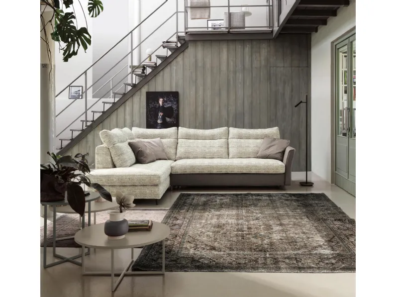 Divano letto con penisola York di Spagnol Salotti