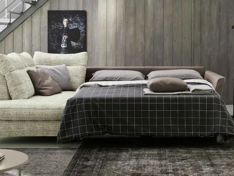 Divano letto con penisola York di Spagnol Salotti