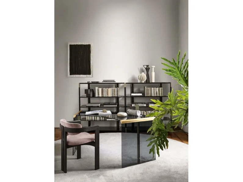 Sedia 0414 in tessuto e legno massello di Gallotti&Radice