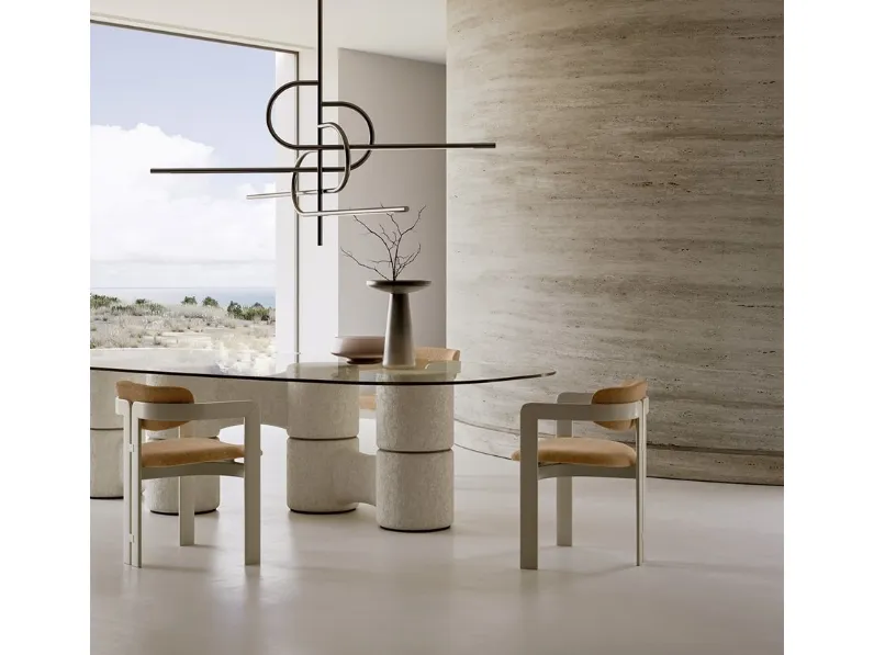 Sedia 0414 in tessuto e legno massello di Gallotti&Radice