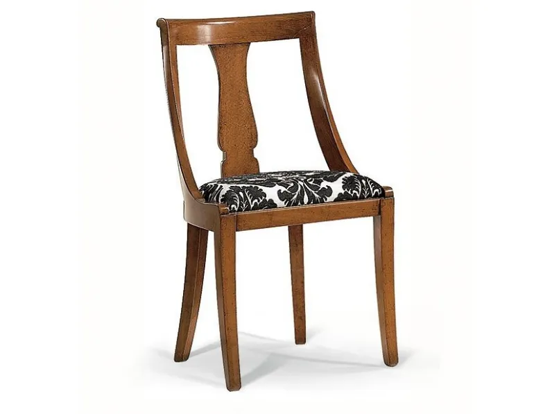 Sedia in legno massello con seduta imbottita personalizzabile 152-A di Zanini