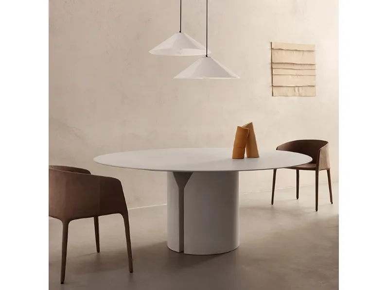 Sedia rivestita in pelle Achille di MDF Italia