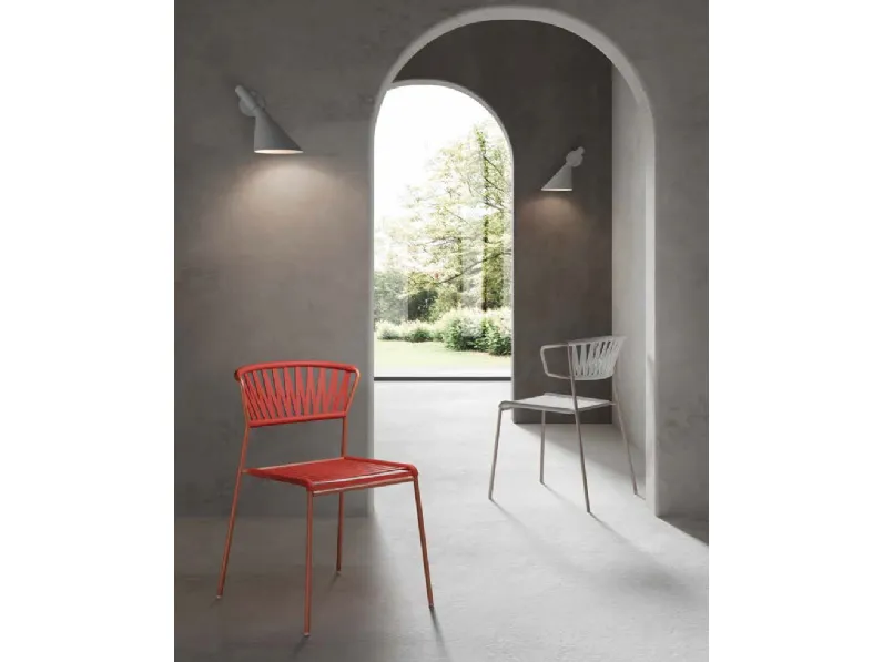 Sedia Acquamarina in acciaio e PVC di Eurosedia