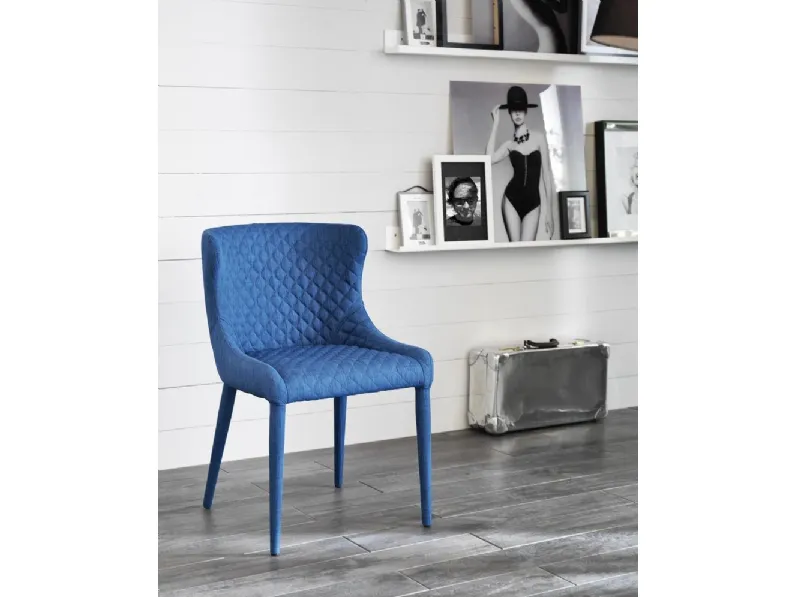 Sedia Afrodite in tessuto trapuntato e metallo Stones