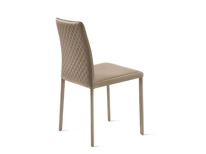 Sedia Agata Bassa in pelle trapuntata di Julia Arredo Cuoio