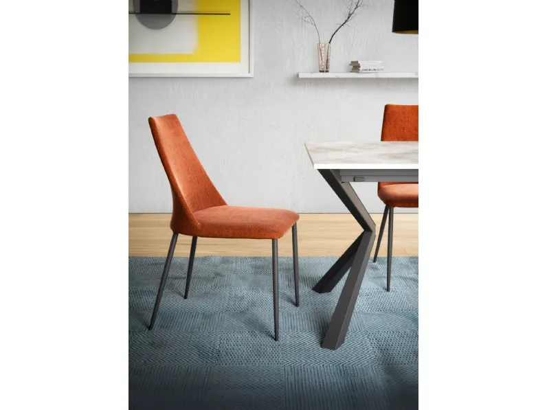 Sedia in tessuto con struttura in acciaio Angie di Ambiance Italia