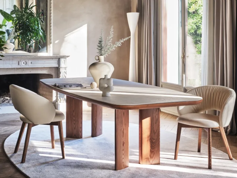 Sedia in pelle Anime Wood di Calligaris