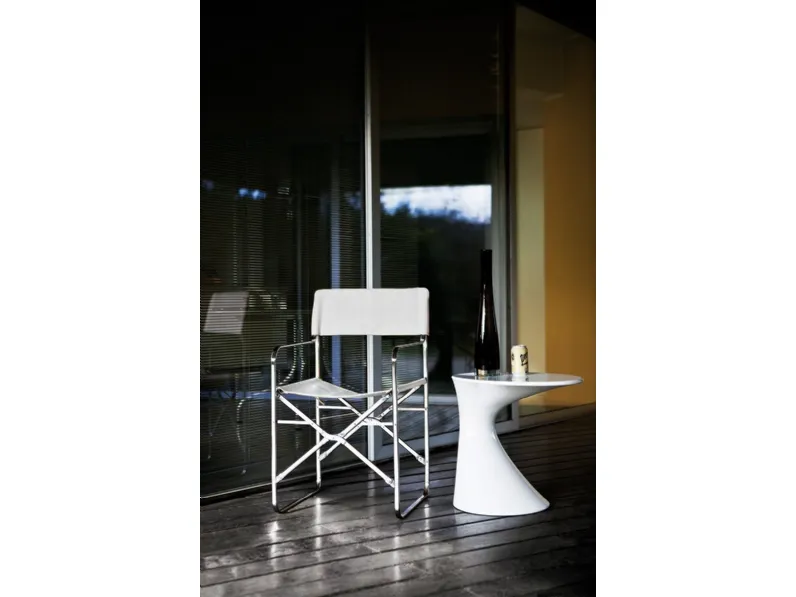 Sedia pieghevole April in cuoio e metallo di Zanotta