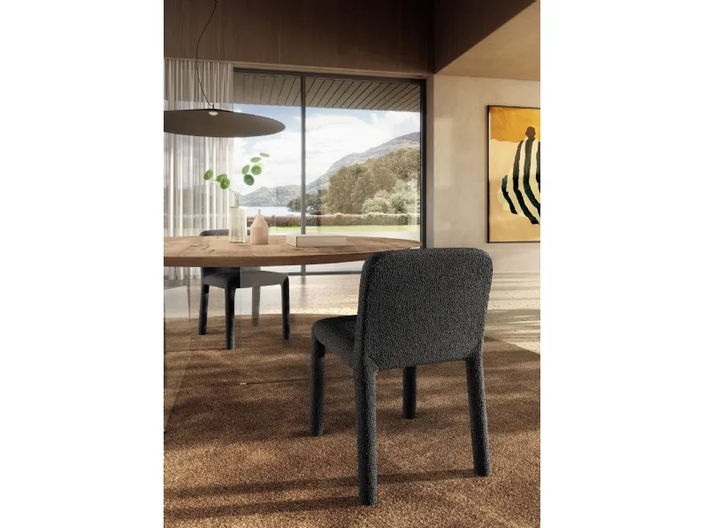 Sedia rivestita in tessuto Aqualta 2795 di Lago