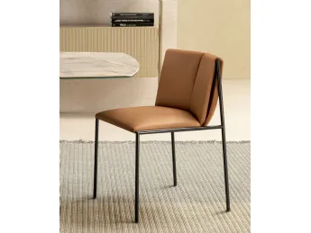 Sedia Archimede di Riflessi: design architettonico in pelle