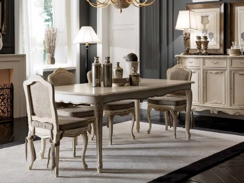 Sedia classica in legno e tessuto imbottito Art 2034 di Vittorio Grifoni