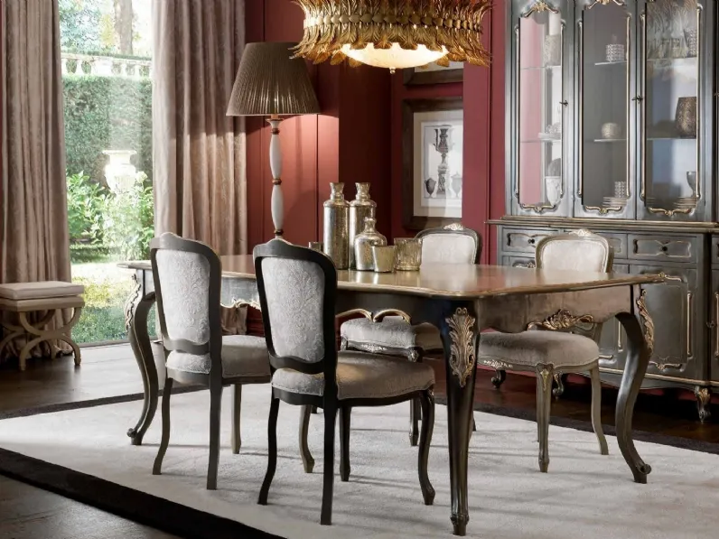 Sedia classica in legno e tessuto imbottito Art 2072 di Vittorio Grifoni