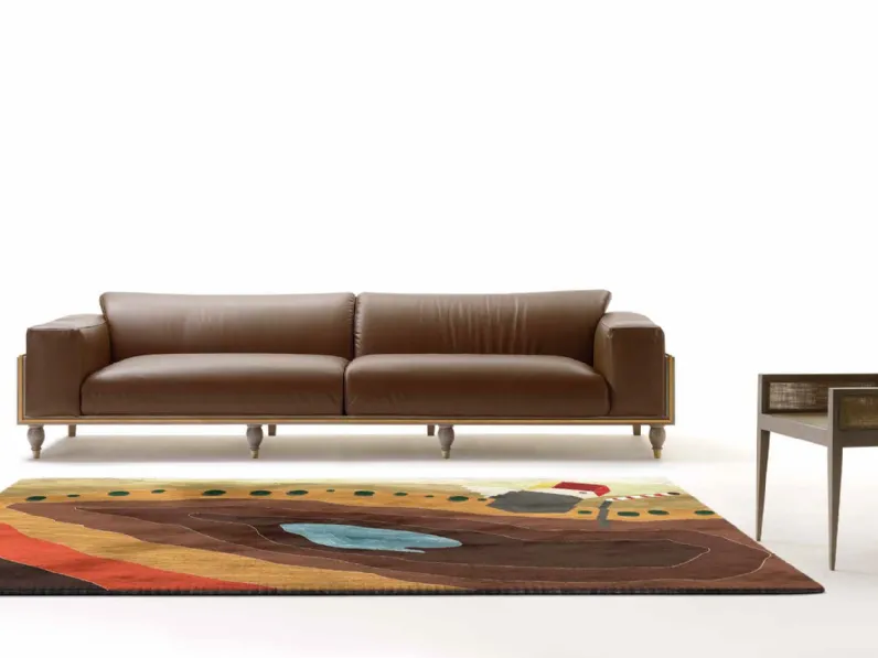 Sedia con braccioli, struttura e gambe in legno massello di noce in finitura miele con seduta e schienale in paglia di Vienna Art I040 di Vittorio Grifoni