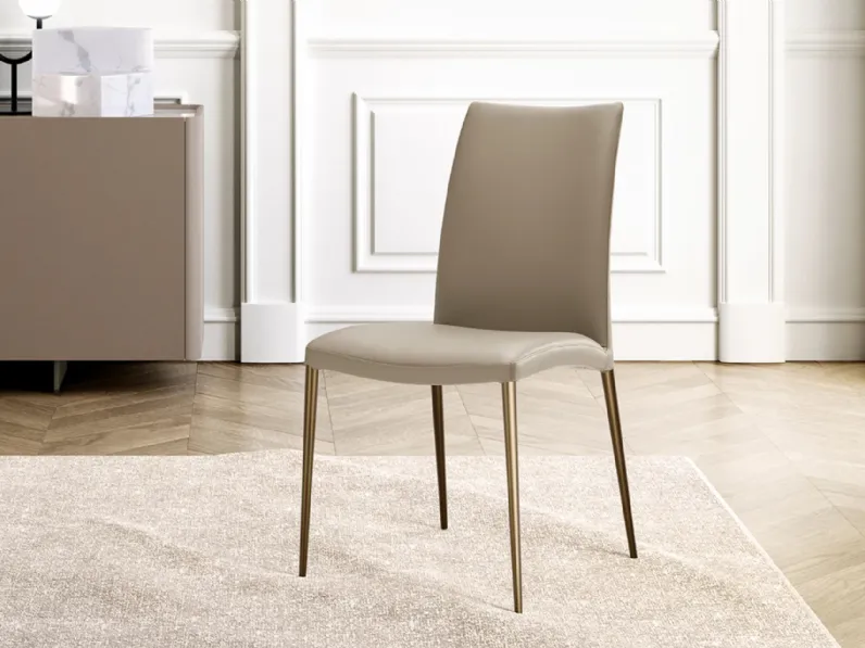 Sedia in pelle Asia di Eforma
