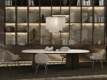 Sedia imbottita Atelia di Molteni & C: design iconico, comfort senza tempo.