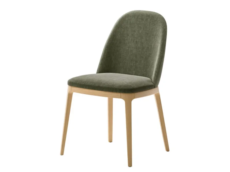 Sedia Augusta in tessuto imbottito con struttura in frassino di Veneta Cucine