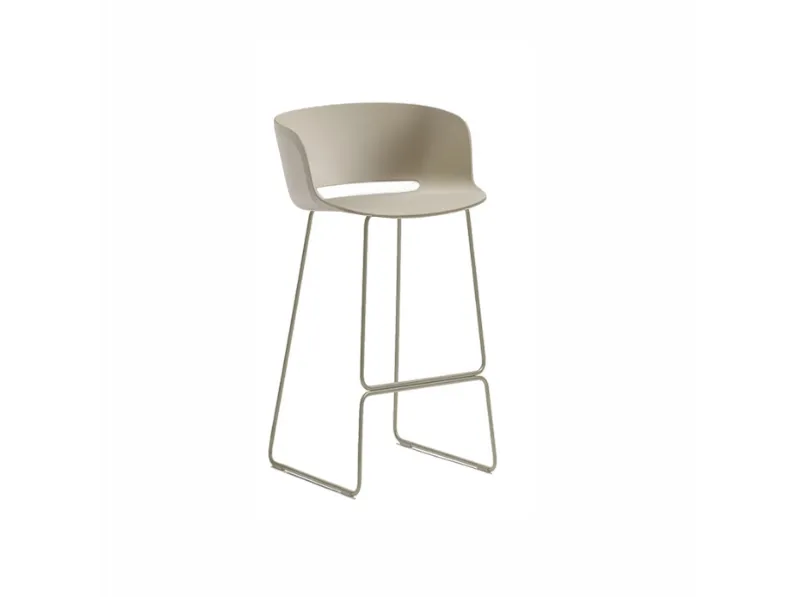 Sgabello Babila SG in polipropilene e metallo con schienale alto di Sedie Brianza