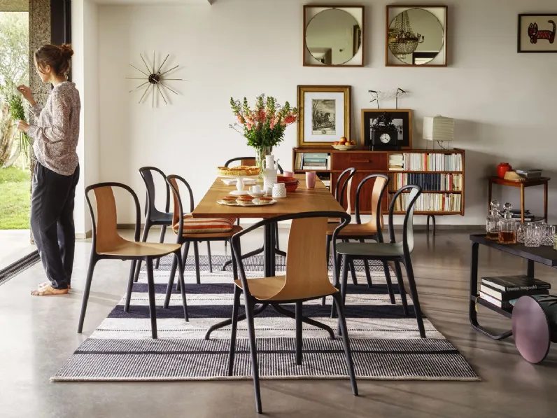 Sedia in legno di rovere con o senza braccioli Belleville Wood di Vitra