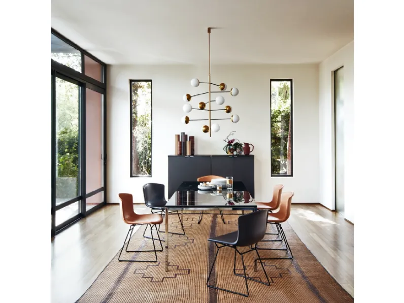 Sedia Bertoia Side Chair in pelle di Knoll