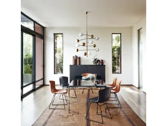 Bertoia Side Chair in pelle