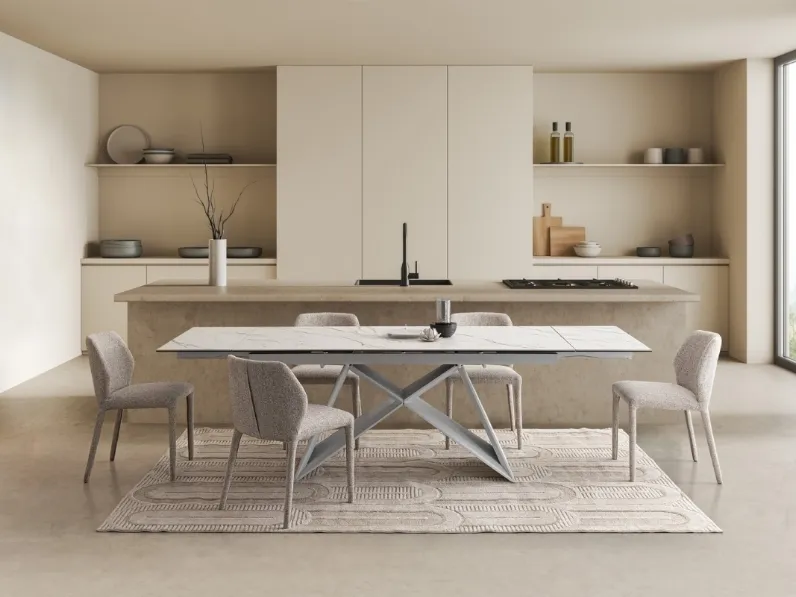 Sedia Libby completamente rivestita in tessuto di Bizzotto