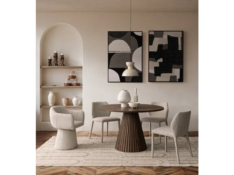 Sedia Libby completamente rivestita in tessuto di Bizzotto